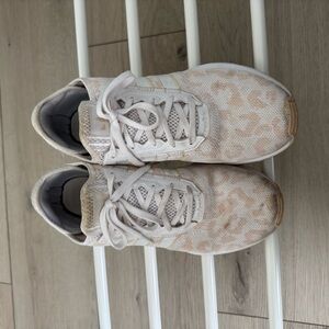 Adidas Cream and White Patterned Sneakers